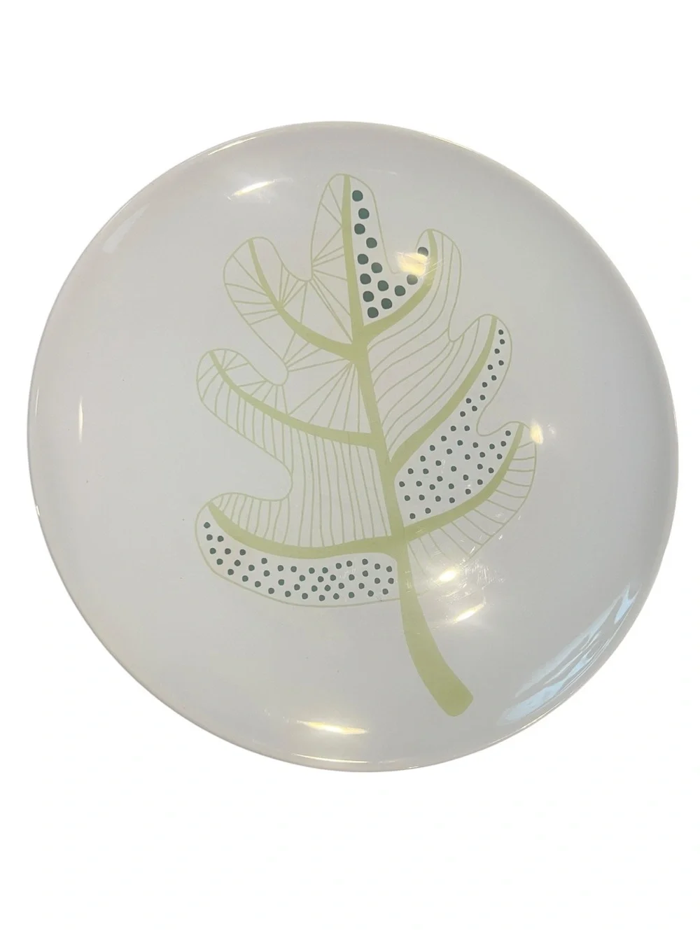 IKEA set of 3 Overens Dinner Plates Leaf Pattern Made in Portugal
